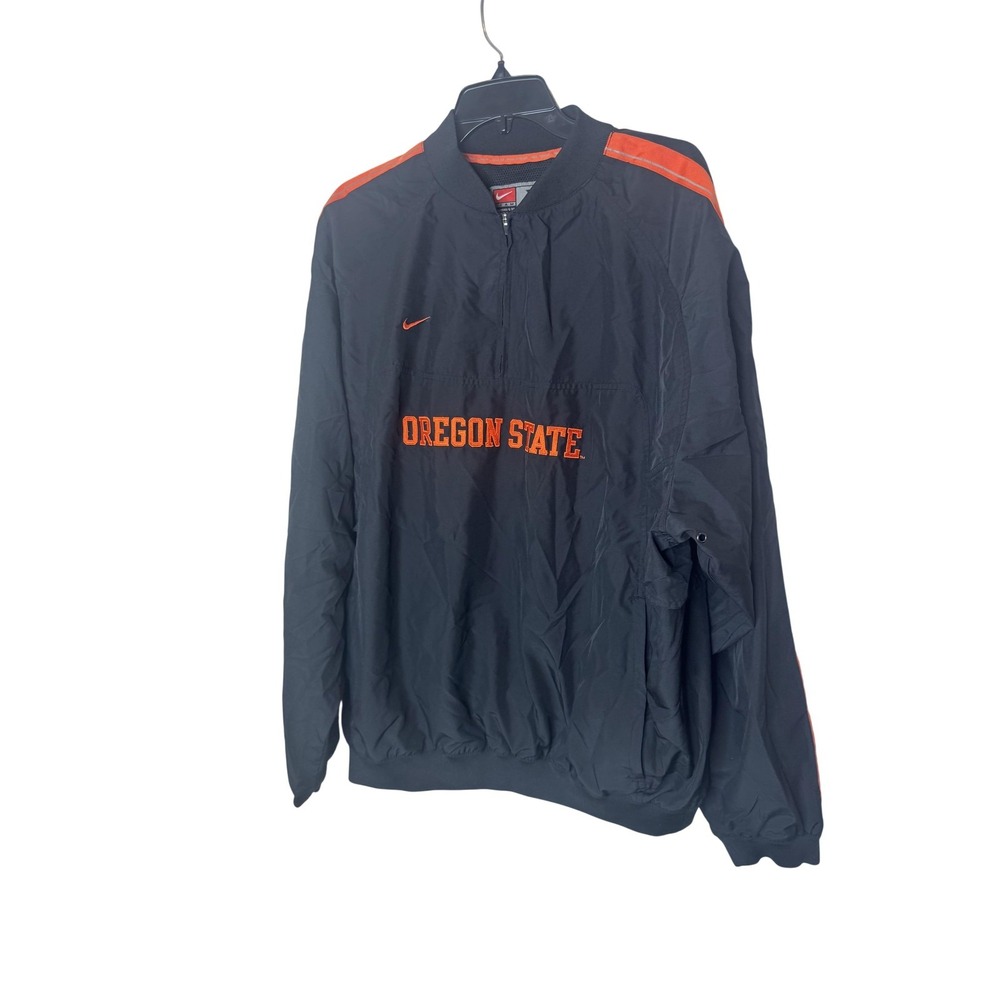 Oregon State Beavers Jacket Mens XL Black‎ NCAA Nike Quarter Zip Windbreaker